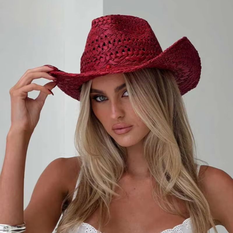 Cappello da cowboy rosso dipin - Cowboy Hat Straw recensione e prezzo